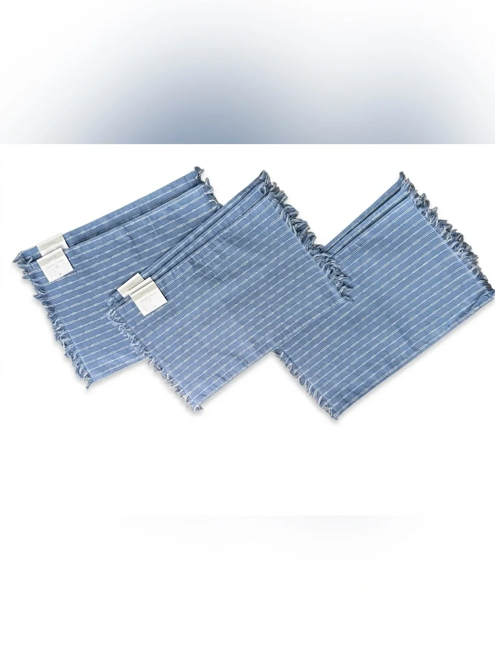 💙 NWT Room & Retreat Blue Fringe Table Set — 8 Placemats + Runner 🏡✨